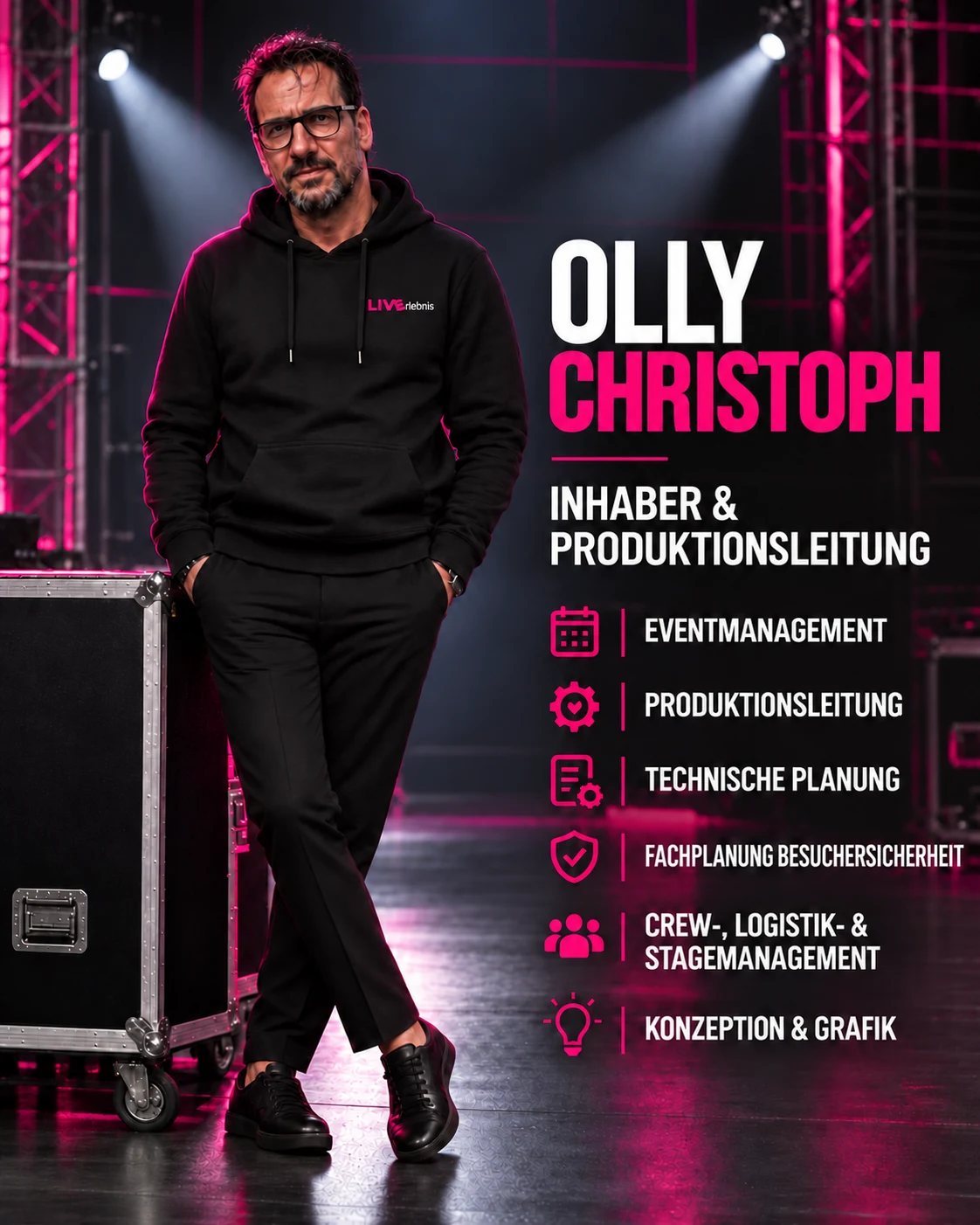 Steckbrief von Olly Christoph, Inhaber und Produktionsleiter bei LIVErlebnis